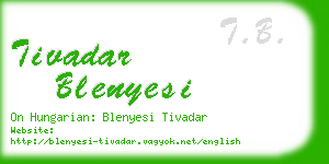 tivadar blenyesi business card